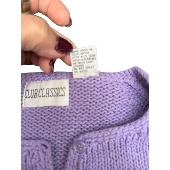 Vintage 1980s Club Classic Short Sleeved Sweater Lilac Size M - Picture 7 of 9